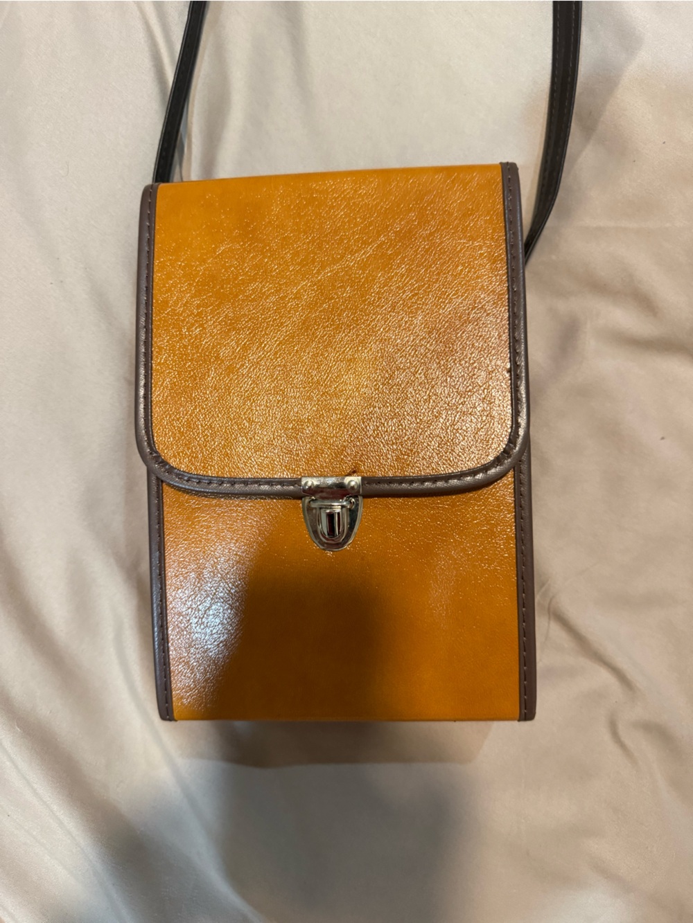 Old Charter Kentucky Bourbon Binocular Bottle Tan Leather Crossbody Bag